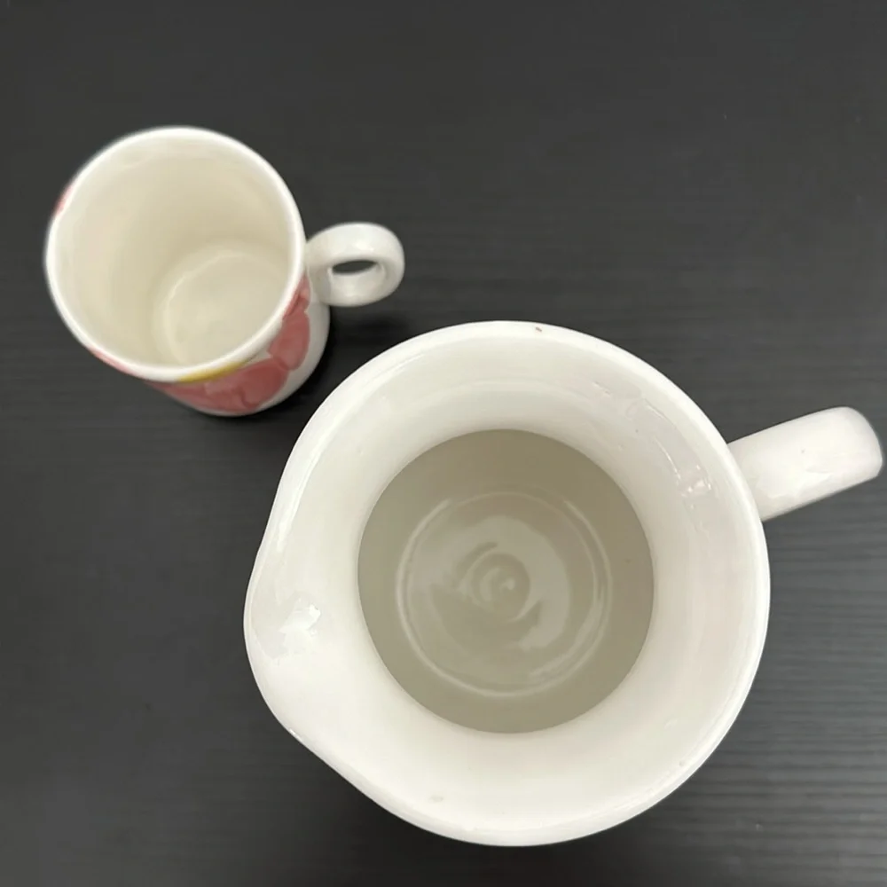 Pier 1 Hand Painted Pitcher & Cup Set Italy